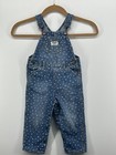 Vintage Oshkosh Bgosh Hearts Overalls Toddler Denim 100  Cotton Usa Sz 24m
