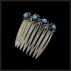 Native American      Small Vtg Southwestern Hair Comb      Turquoise   Silver Style