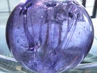 Vintage Hand Blown Large Witches Ball Orb Sun Catcher Ornament Amethyst Purple