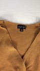 Jay Vertz Xl Brown Ribbed Knit Twist Front V-neck Long Sleeve Bodycon Dress
