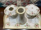 Antique Porcelain Hand Painted Nippon 6 Piece Dresser Set Floral   Gold
