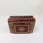 Vintage Italian Red Leather Playing Card Deck Holder Case Handmade Gold Trim