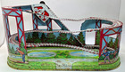 50   s Vintage J  Chein Tin Litho Key Mechanical Windup Toy Roller Coaster Only