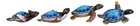Blue Coastal Ocean Marine Giant Sea Turtle Miniature Figurines Pack Of 4