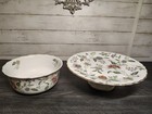 Vintage Andrea By Sadek Buckingham 2pc Hostess Set Cake Stand   Serving Bowl
