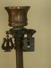 Pair Of Antique Brass Candlesticks With Dangling Charms 8   