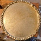 Vintage 30  Round Brass Tray Tabletop Wall Decor - Moroccan Boho