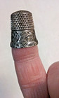 Vintage Sterling Silver Thimble With Floral Pattern Flowers - Sewing Collectible