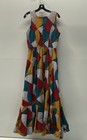 Sika Women s Multicolored Geometric Cotton Maxi Dress Size 12 Nwt