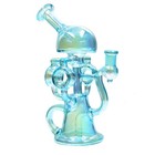 Blue 9   Hookah Glass Bong Smoking Water Pipes Tobacco Recycler Bong  14mm Bowls