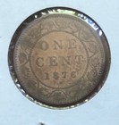 1876 H Canada 1 One Cent High Grade Large Penny  Bronze Coin-victoria-km 7