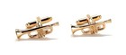 Trumpet Cufflinks Gold 3d Design Music Band Musician Gift