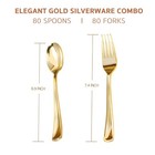 Gold Plastic Forks And Spoons Heavy Duty Set-160pack Gold Plastic Silverware    