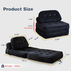 Folding Sofa Bed  Flannel Futon Couch Bed With Pillow And Blanket  Convertible S