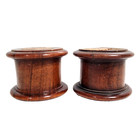 Pair Of Antique Turned Wood Display Stands     Pedestal Bases For Statue Sculpture