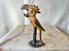 Vintage Cast Iron Parrot Bottle Opener Figural Bird Cold Painted 5 5   