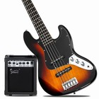     holiday Sale      amp  5 String J Style Electric Bass Guitar  case bag 