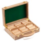 300 Count Oak Solid Wood Casino Chip Case With Wooden Chip Trays