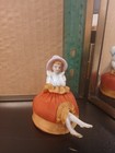 Antique Half Doll Porcelain Sewing Pin Cushion With Legs