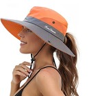Sun Hats For Women Beach Hat Ponytail Hat Womens Sun Hat With One Size Orange