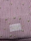Victoria   s Secret Pink Ribbed W  Pearls Beanie Hat Cozy Scarf Set 2 Pc Nwt