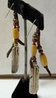 Vintage Silver-tone Native American Feather Charm Dangle Drop Earrings