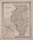 Old 1873 Illinois Map Original Inset Of Springfield Railroads Townships 13 5x11