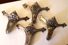 Antique Cast Iron Parlor Stove Feet   Legs Heavy   Ornate  Chromed