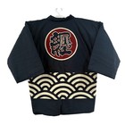 Japanese Long Happi Coat Matoi Symbol Firefighter Design Cotton Jacket Unisex