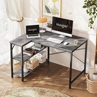 39 Inches Computer Desk With Reversible Storage Shelves  Gaming Desk 