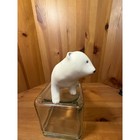 Corren White Polar Bear Figurine Matte Bisque Ceramic Arctic Bear Decor