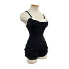 Vtg 50s Rose Marie Reid Old Hollywood Black White Iconic Tuxedo Playsuit Swim