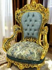 Shahrazad Luxury Living Room Sofa Set 6 Pc Solid Wood Handmade Gold Green