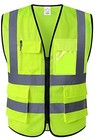  Reflective Safety Vest For Men   Women High Large Yellow Mesh - B525