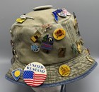 Vintage Souvenir Travel Pin Lot 40  Pins Bucket Sun Hat States Usa Fun Mix