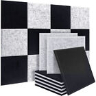 24 48 96 Pack Acoustic Foam Panels Studio Noise Soundproofing Wall Tiles 12 12in