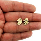 Men s Women s Kid s 10k Solid Yellow Gold Diamond Cut Nugget Stud Earrings