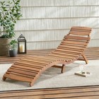 Lisbon Outdoor Wood Folding   Portable Chaise Lounge