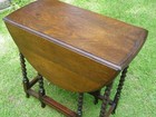 Solid English Oak Double Drop Leaf Gateleg Table W barley Twist Legs 0 S h