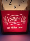 Vintage 1980 Miller High Life Wall Clock Light Plastic Beer Ad Read