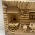 Antique Hand Carved Painting Relief Art Wood Interior Cottage Zugspitz Craft 3d