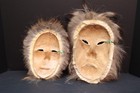 Set Alaska Eskimo Masks Couple Caribou Hide Mask Native American Northwest Coast