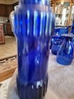 Vintage Cobalt Wine Blue Glass Decorative Textured Bottle 13  Very Pretty  
