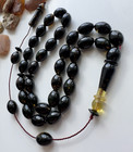 Natural Baltic Amber 16g  Islamic Prayer Rosary 33 Olive Beads Tesbih Misbaha