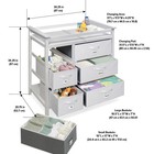 Modern Baby Changing Table - Diaper Station Organizer With 6 Storage Drawers    