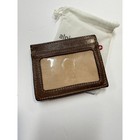 Alpine Swiss Mens Leather Money Clip Card Case Wallet Brown Slim Id Window Bag