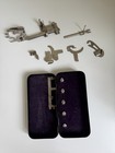 Vintage Singer Godzilla Tin With Sewing Machine Accessories - Puzzle Box Purple