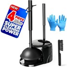 Toilet Brush Plunger Set W  Gap Brush   Gloves 2-in-1 Bathroom Cleaning Tool New