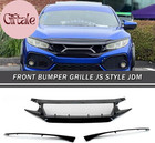 Front Bumper Grille Mesh Grill Fit For 2016-2021 Honda Civic Js Style Jdm Front