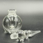 6    Perfume Bottle W Clear Glass Round Stacked Ball Stopper Polished Bottom